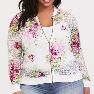 Torrid Floral Bomber Jacket 3X